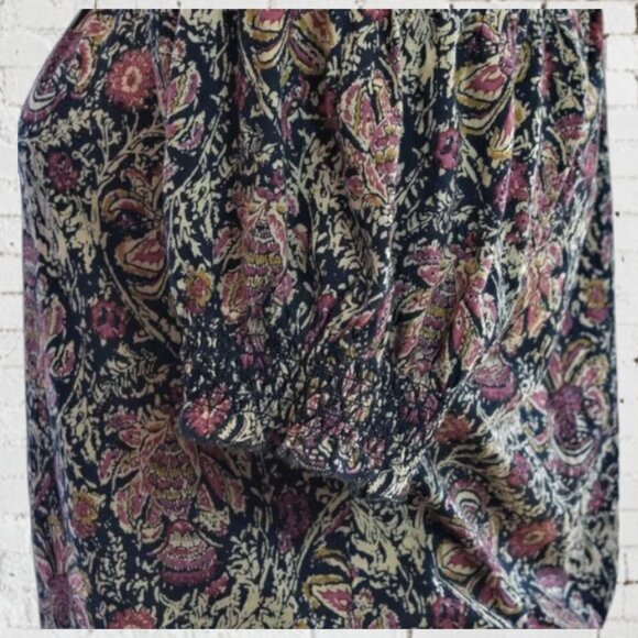 NWT Lauren by Ralph Lauren Smocked Short Sleeve Shirt Floral Off-the-Shoulder - Picture 5 of 6